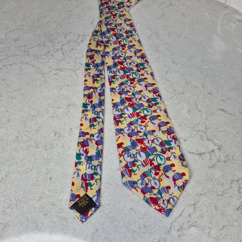 Alynn Necktie Tour De France Cycling Silk Yellow Mens